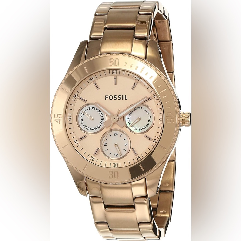 ES2859 Fossil Mother of Pearl Dial Rose Gold Watch